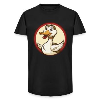 Gans Bunte Kawaii Cartoon Figur Clipart - Long Fit Männer T-Shirt - Schwarz - Vorne - AI Model Male 185 light (185cm)