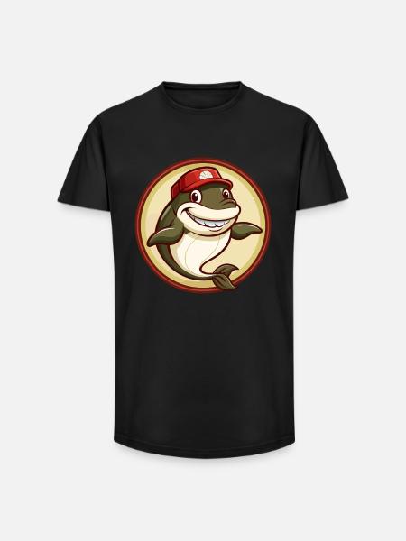 Whale Colorful Kawaii Cartoon Character Clipart - Long Fit Men's T-Shirt - black
