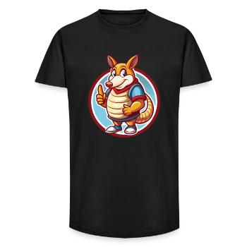 Armadillo Funny Kawaii Cartoon Clipart Animal Pet - Long Fit Men's T-Shirt - black - Front - AI Model Male 185 light (185cm)