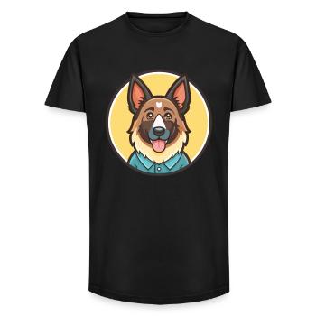 Bucovina Schäferhund Rasse Karikatur Kawaii Clipart - Long Fit Männer T-Shirt - Schwarz - Vorne - AI Model Male 185 light (185cm)