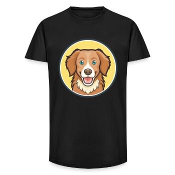 Nouvelle-Écosse Canard Tolling Retriever Chien Dessin animé Animal de compagnie - T-shirt coupe longue homme - noir - Devant - AI Model Male 185 light (185cm)