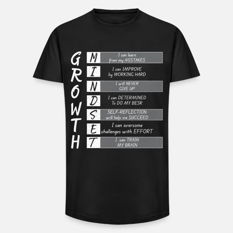 WACHSTUM MINIMUM - Long Fit Männer T-Shirt - Schwarz