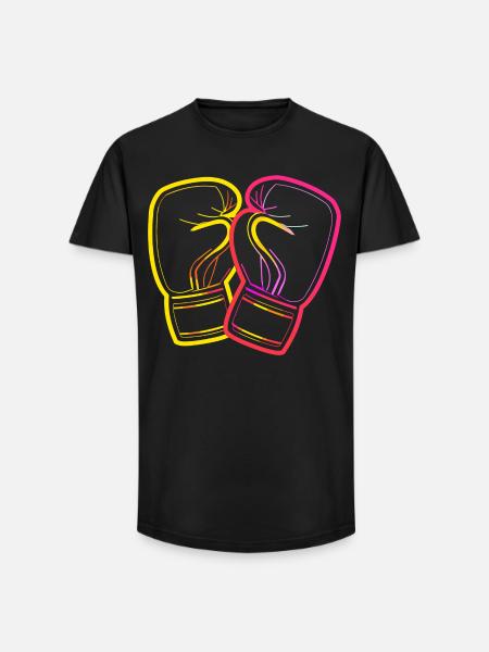Boxing Gloves Drawing - Long Fit Men's T-Shirt - black