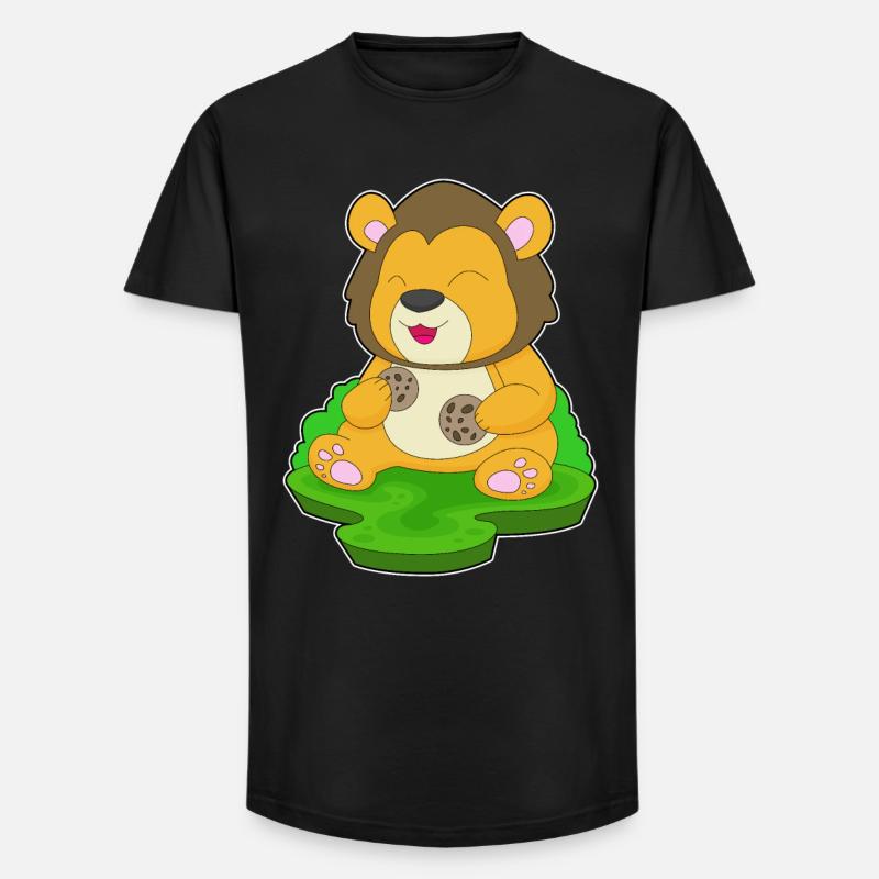 Biscuits Lion - T-shirt coupe longue homme - noir
