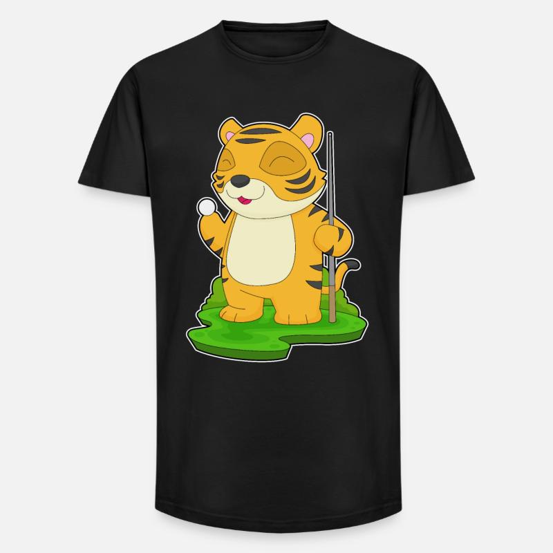 Tiger Billiard Queue - Long Fit Männer T-Shirt - Schwarz