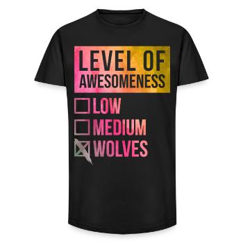Wolf - Long Fit Männer T-Shirt - Schwarz - Vorne - AI Model Male 185 light (185cm)