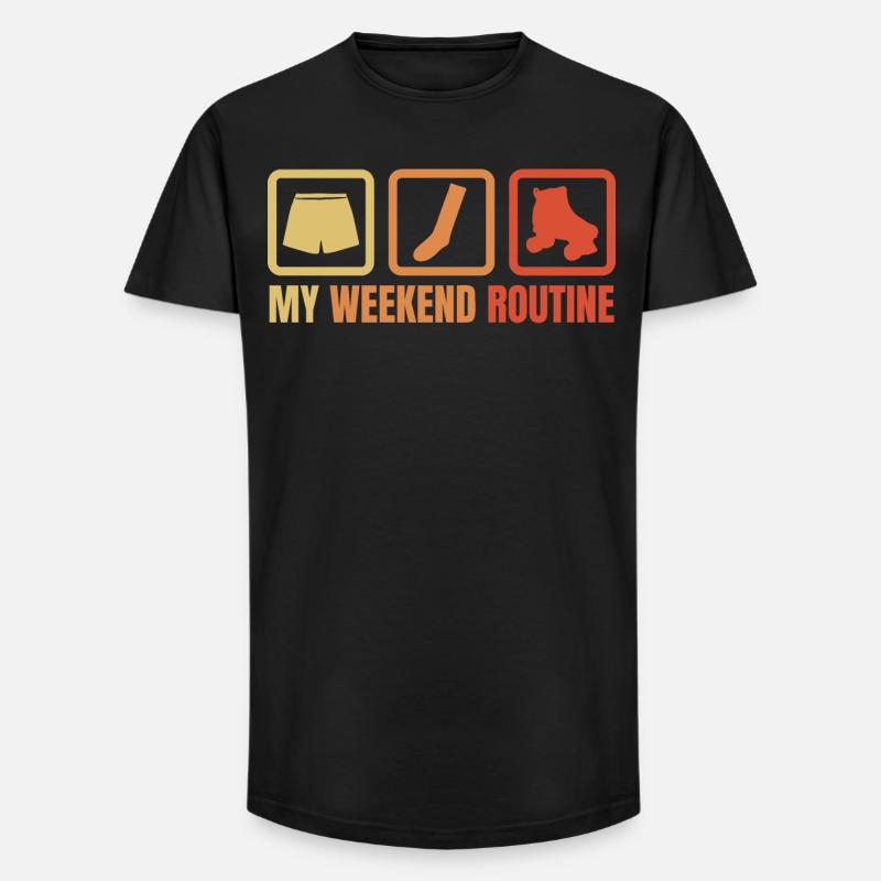 Wochenende mit Rollschuhen - Long Fit Männer T-Shirt - Schwarz