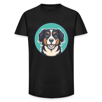 Cane Di Oropa Dog Breed Cartoon Kawaii Clipart Pet - Long Fit Men's T-Shirt - black - Front - AI Model Male 185 light (185cm)