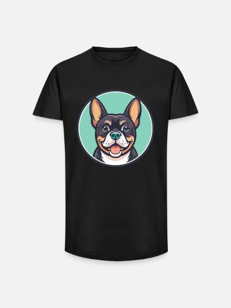 Cao De Castro Laboreiro Race Chien Dessin Animé Kawaii - T-shirt coupe longue homme - noir