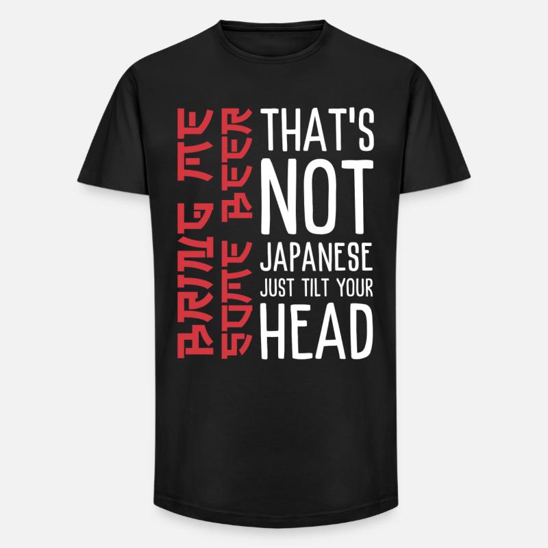 Witziger Bier Spruch mit Japanischer Ästhetik   - Long Fit Männer T-Shirt - Schwarz