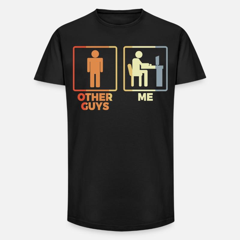 Programmierer Strichmännchen - Long Fit Männer T-Shirt - Schwarz