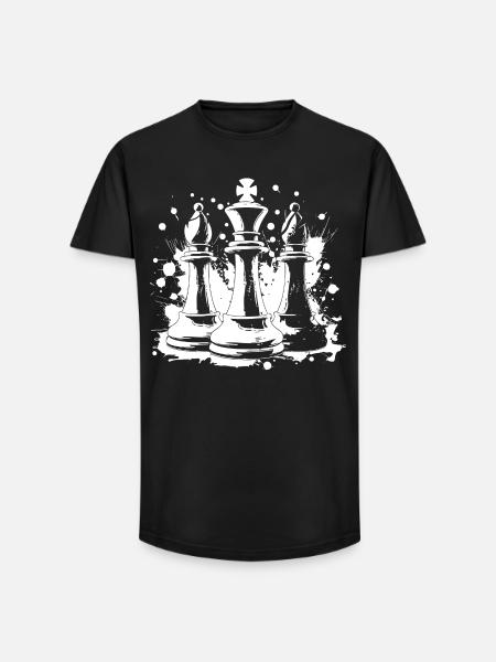 Chess bishop and king - Long Fit Men's T-Shirt - black