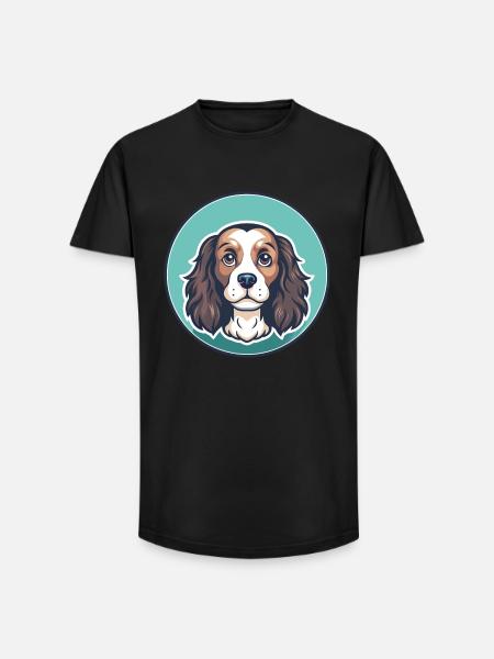 Toy Trawler Spaniel Dog Breed Funny Cartoon Kawaii - Long Fit Men's T-Shirt - black
