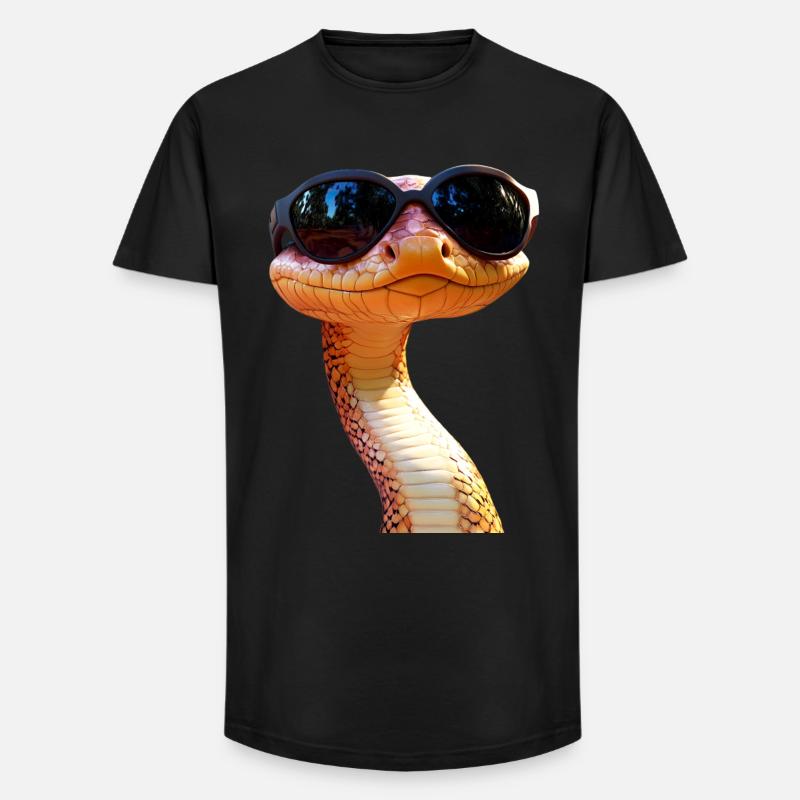 Schlange Python Kobra Mamba Klapperschlange Snake - Long Fit Männer T-Shirt - Schwarz