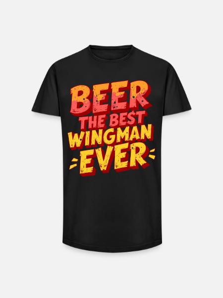 BEER: THE BEST WINGMAN EVER - Long Fit Men's T-Shirt - black