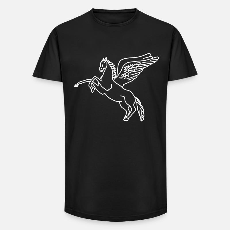 Pegasus lineart - Long Fit Männer T-Shirt - Schwarz