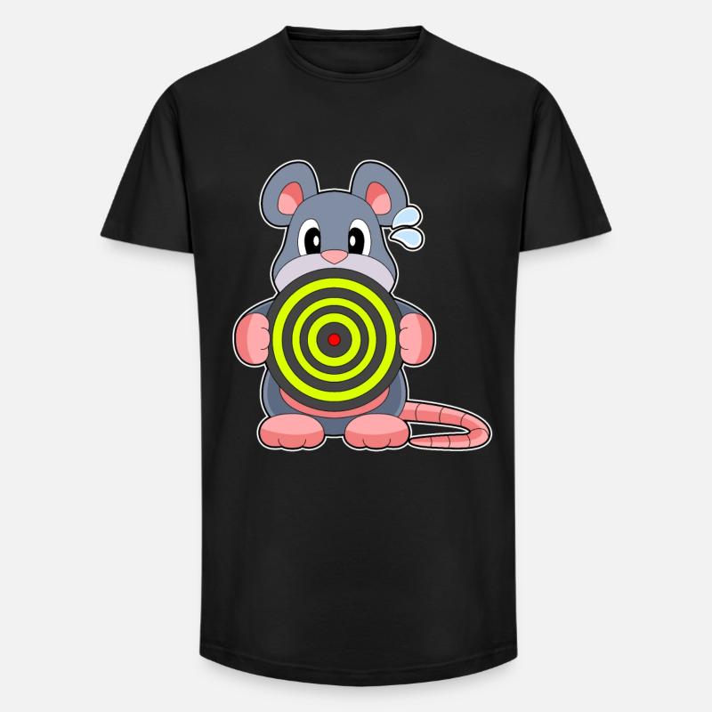 Maus Dart Dartpfeil - Long Fit Männer T-Shirt - Schwarz