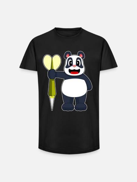 Panda Dart Dartpfeil - Long Fit Men's T-Shirt - black