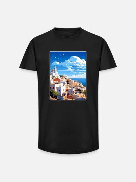 Tétouan Maroc Affiche de voyage Peinture Souvenir WPA - T-shirt coupe longue homme - noir