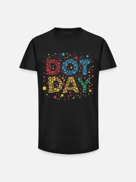 DOT DAY - Long Fit Men's T-Shirt - black