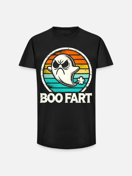 Funny Ghost Farts – Halloween Fun - Long Fit Men's T-Shirt - black