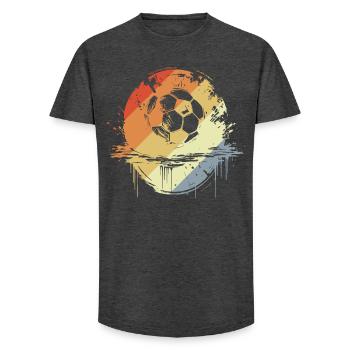 Graphisme rétro football - T-shirt coupe longue homme - charbon - Devant - AI Model Male 185 light (185cm)