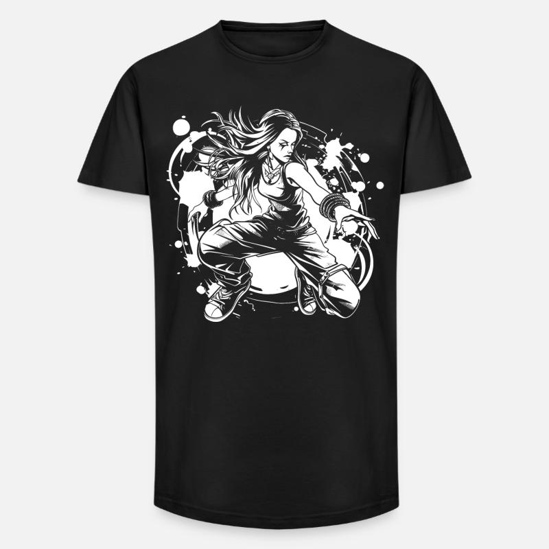 Breakdancer Mädchen - Long Fit Männer T-Shirt - Schwarz
