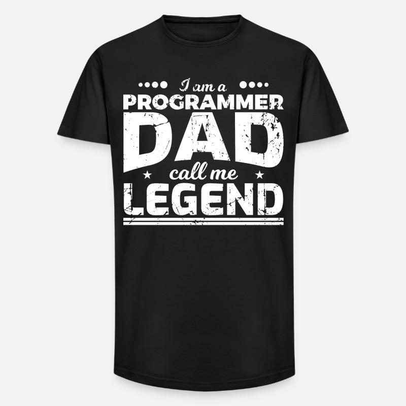 Coder Papa - Long Fit Männer T-Shirt - Schwarz