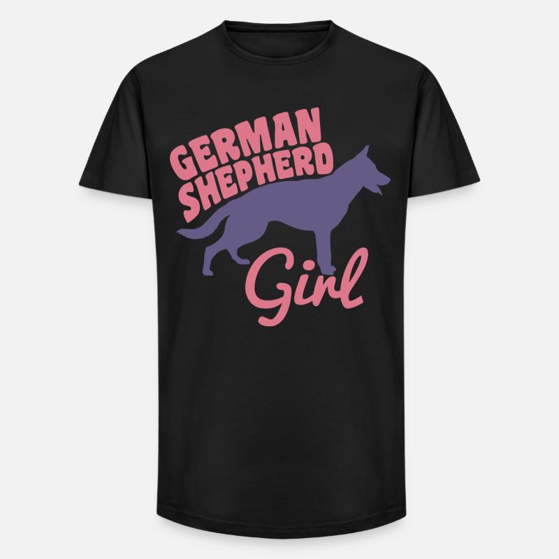Schäferhund Mädchen - Long Fit Männer T-Shirt - Schwarz