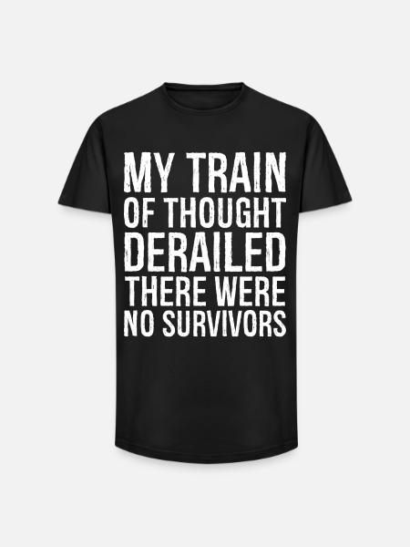 my train of thought derailed - Long Fit Men's T-Shirt - black
