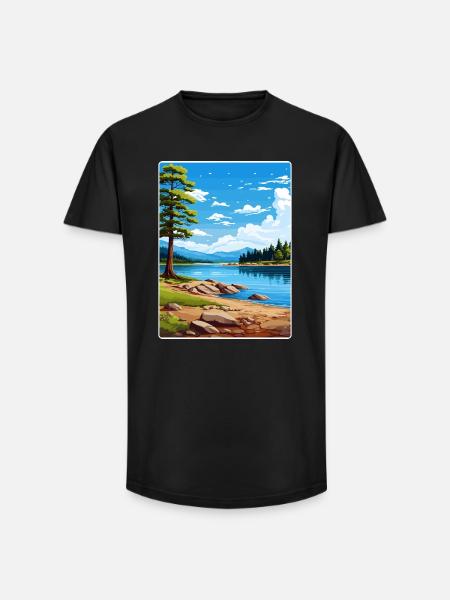 Big Bear Lake California Travel Poster Souvenir - Long Fit Men's T-Shirt - black