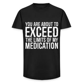 you are about to exceed the limits - Long Fit Men's T-Shirt - black - Front - AI Model Male 185 light (185cm)