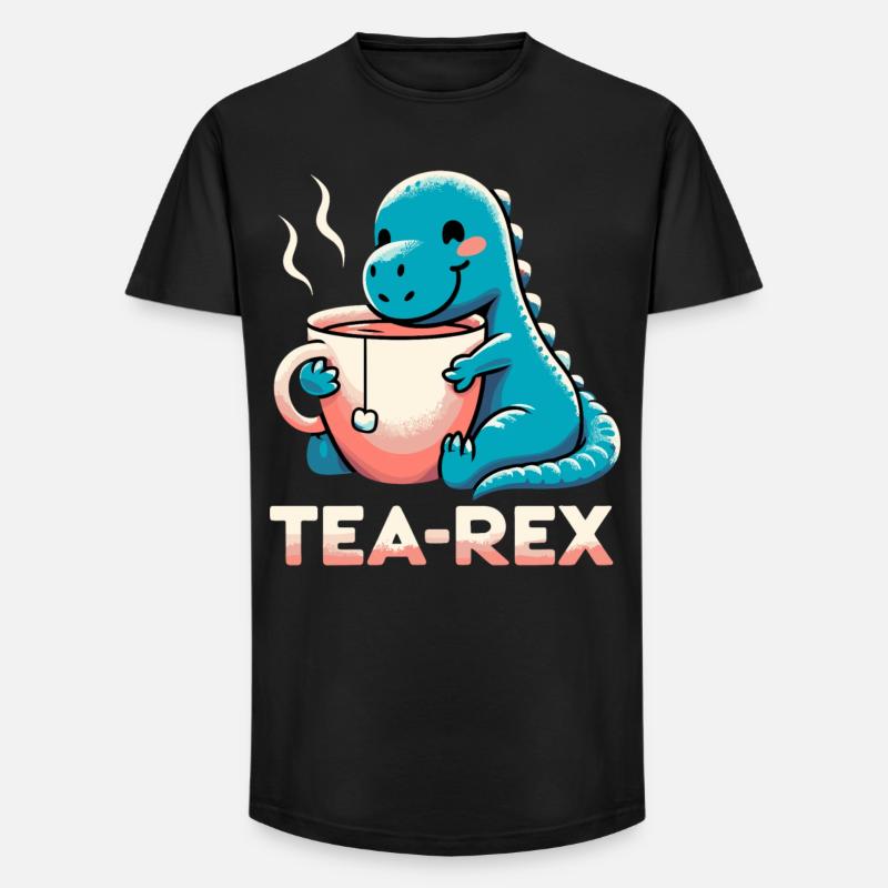 Tee Rex Tee-Rex Teetrinker Geschenk - Long Fit Männer T-Shirt - Schwarz