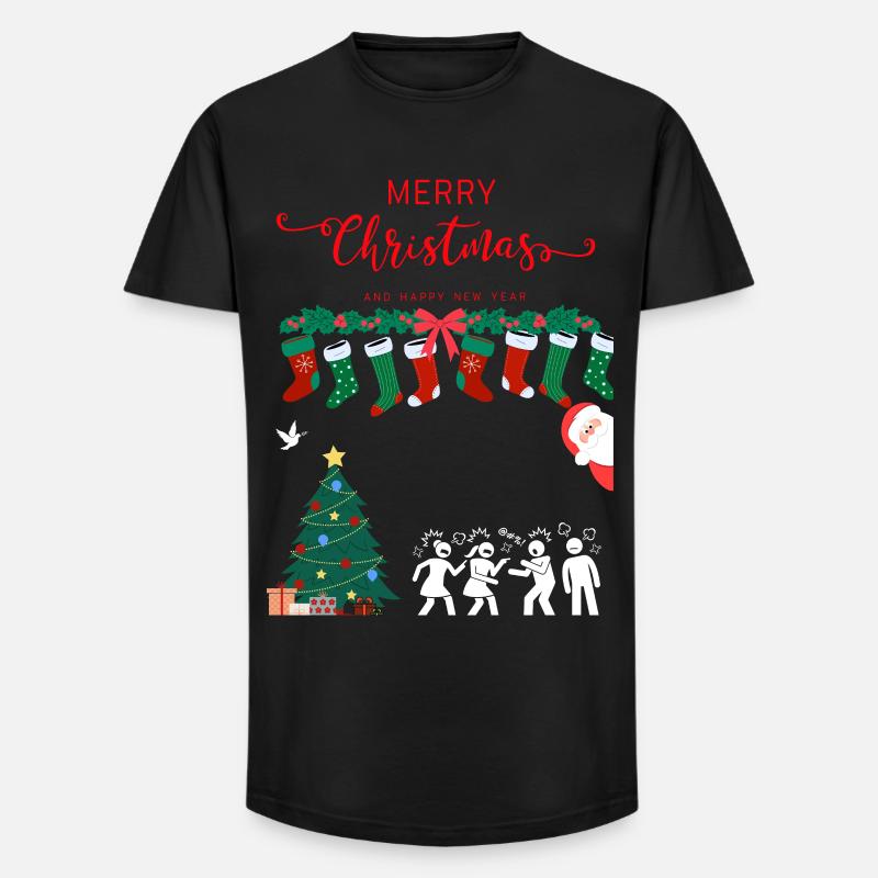 Glædelig jul - Long fit herre T-shirt - sort