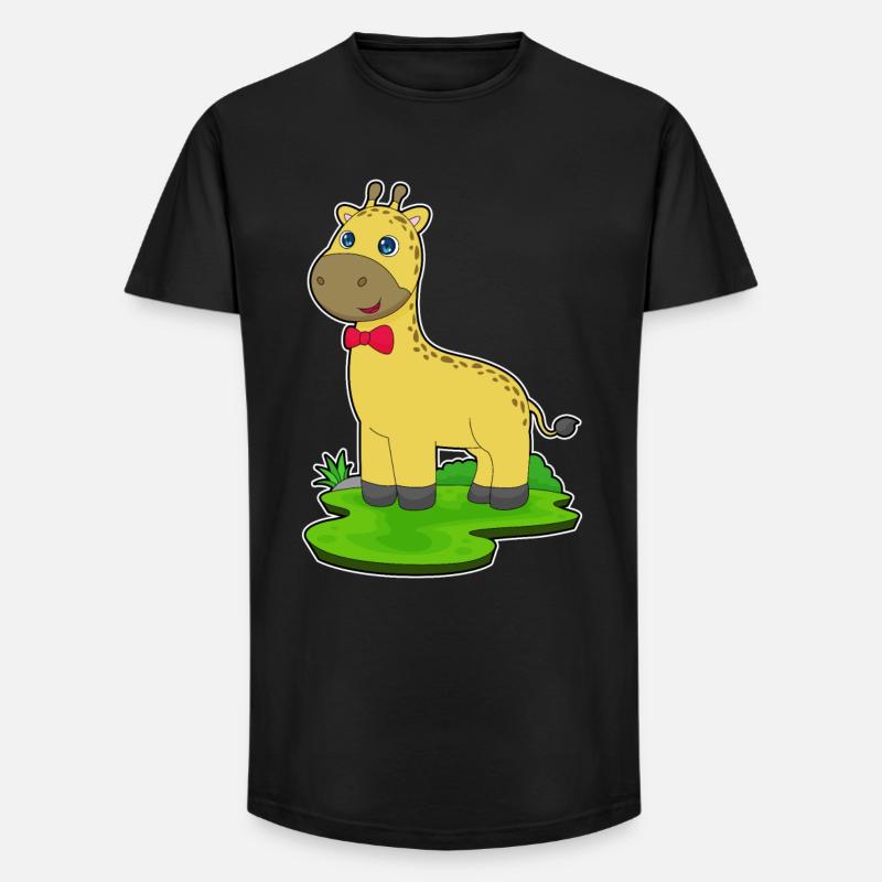 Giraffe Schleife - Long Fit Männer T-Shirt - Schwarz