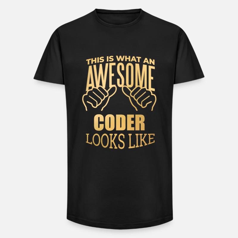 Coding - Long Fit Men's T-Shirt - black