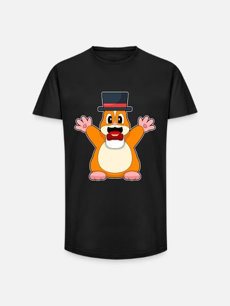 Hamster Groom Top Hat Wedding - Long Fit Men's T-Shirt - black