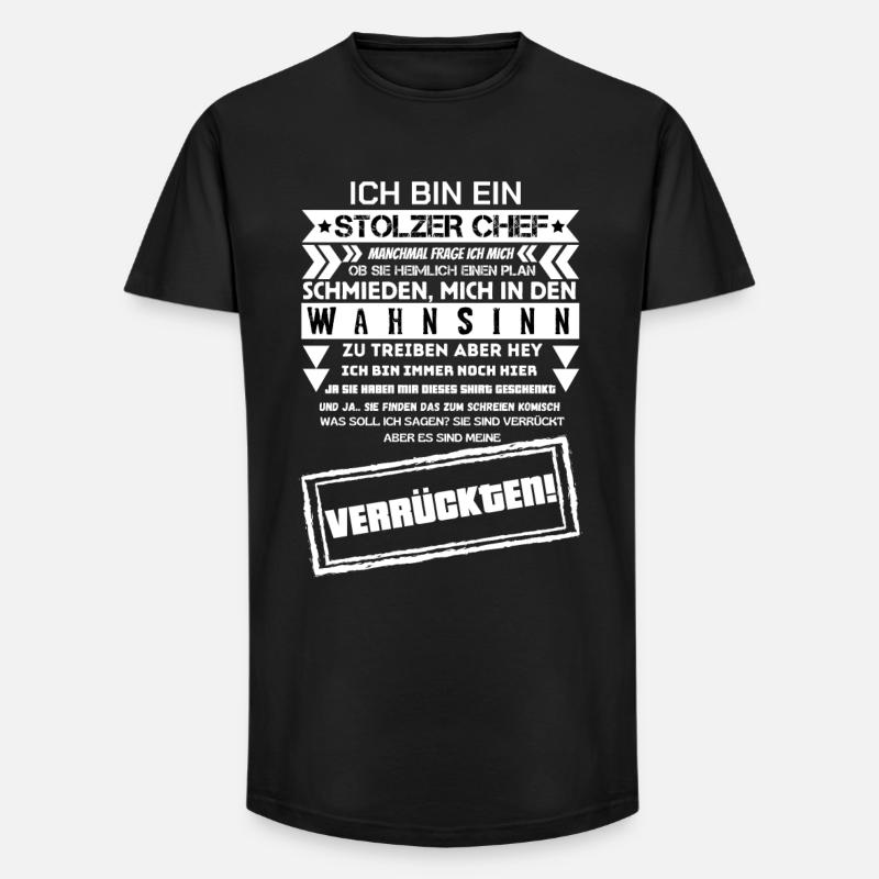 En stolt chef över en trupp galna - T-shirt herr med lång passform - svart