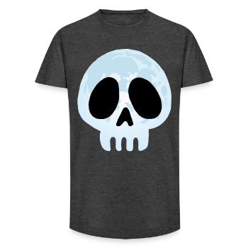 Crâne de la lune - T-shirt coupe longue homme - charbon - Devant - AI Model Male 185 light (185cm)