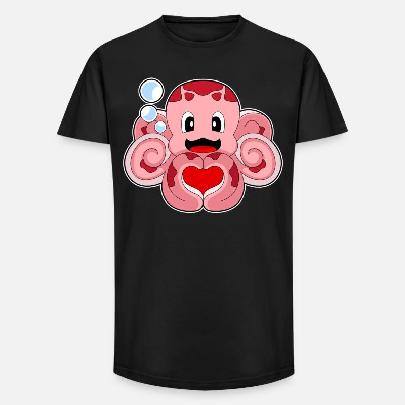 Octopus Heart - Long Fit Men's T-Shirt - black