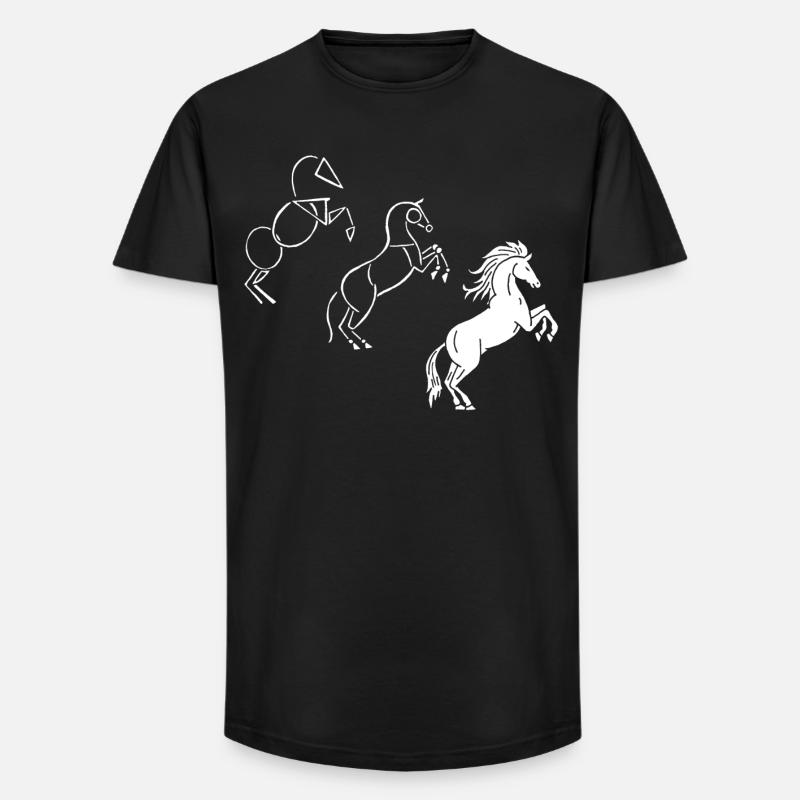 Zeichne mir ein weißes Pferd - Long Fit Männer T-Shirt - Schwarz