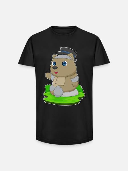 Bear Halloween Zombie - Long Fit Men's T-Shirt - black