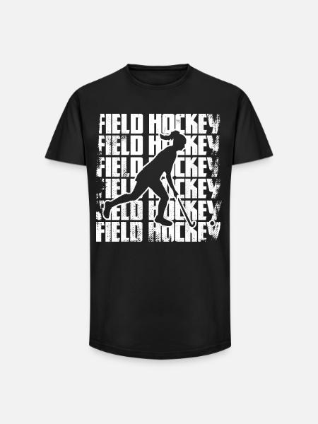 Funny field hockey player - Long Fit Men's T-Shirt - black