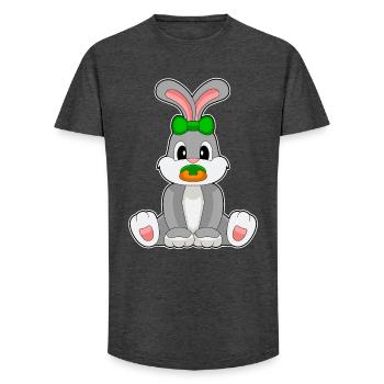 Sucette pour bébé lapin - T-shirt coupe longue homme - charbon - Devant - AI Model Male 185 light (185cm)