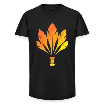 Badminton - Long Fit Men's T-Shirt - black - Front - AI Model Male 185 light (185cm)