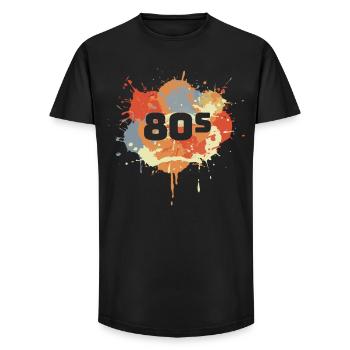 80er Jahre Farbe Graffiti - Long Fit Männer T-Shirt - Schwarz - Vorne - AI Model Male 185 light (185cm)