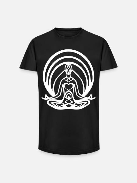 Meditation Lotus Chakra - Long Fit Men's T-Shirt - black