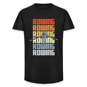 Vintage Rowing - Long Fit Men's T-Shirt - black - Front - AI Model Male 185 light (185cm)