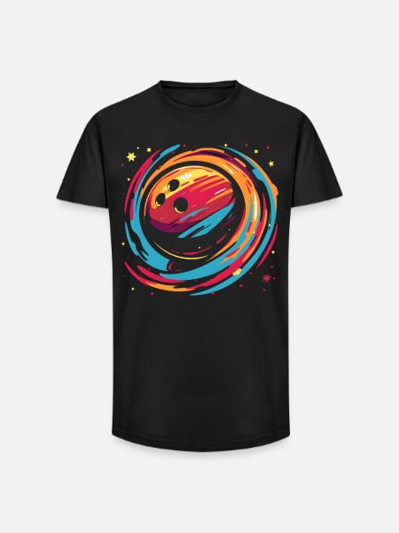 Retro Bowlingkugel - Long Fit Männer T-Shirt - Schwarz