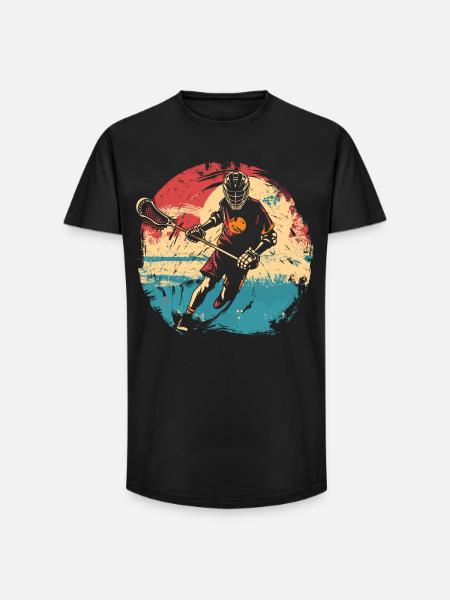 Lacrosse player 80s - Long Fit Men's T-Shirt - black